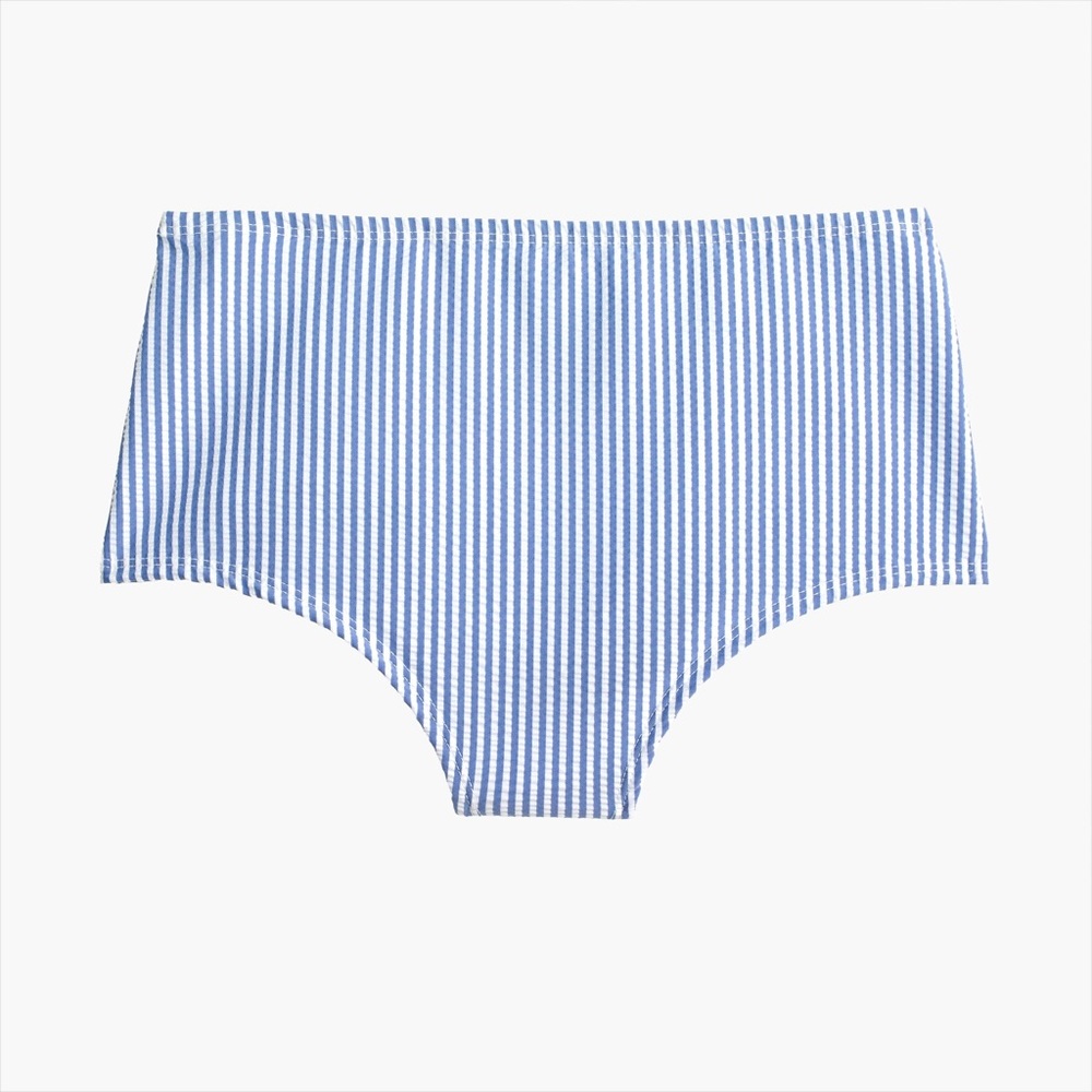 Jcrew seersucker high waisted bikini bottom NWT
